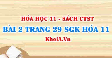 Bài 2 trang 29 SGK Hóa 11 Chân trời sáng tạo